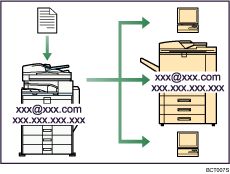 Illustration de l&apos;envoi et la réception de fax par Internet