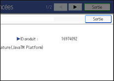 Illustration de l'écran du panneau de commande
