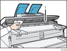 Illustration du capot du scanner avec numérotation