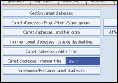 Illustration de l'écran du panneau de commande