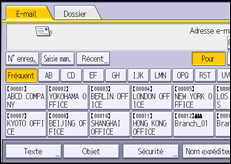 Illustration de l'écran du panneau de commande