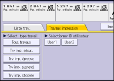 Illustration de l'écran du panneau de commande