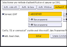 Illustration de l'écran du panneau de commande