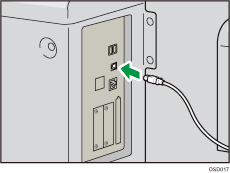 Illustration du raccordement du câble USB
