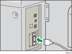 Illustration du raccordement du câble IEEE 1284