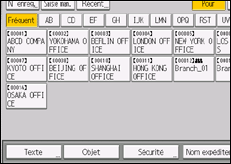 Illustration de l'écran du panneau de commande