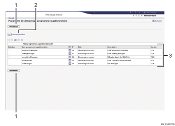 Illustration de l'écran du navigateur Web avec légende numérotée