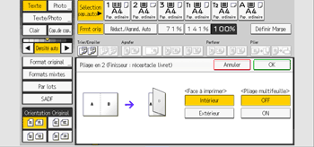 Illustration de l'écran du panneau de commande