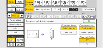 Illustration de l'écran du panneau de commande