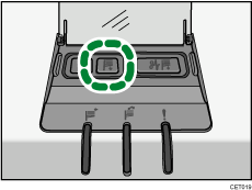Illustration du bouton d'abaissement du réceptacle