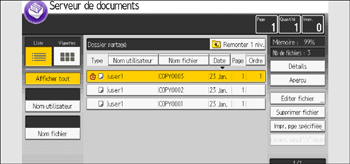 Illustration de l'écran du panneau de commande