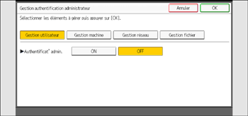 Illustration de l'écran du panneau de commande