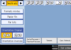 Illustration de l'écran du panneau de commande.