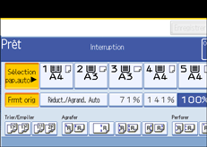 Illustration de l'écran du panneau de commande.