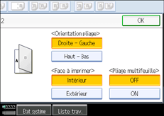 Illustration de l'écran du panneau de commande.