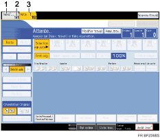 Illustration numérotée de l'affichage des travaux prédéfinis