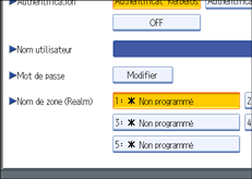 Illustration de l'écran du panneau de commande