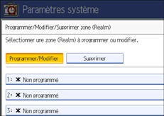 Illustration de l'écran du panneau de commande