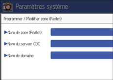 Illustration de l'écran du panneau de commande