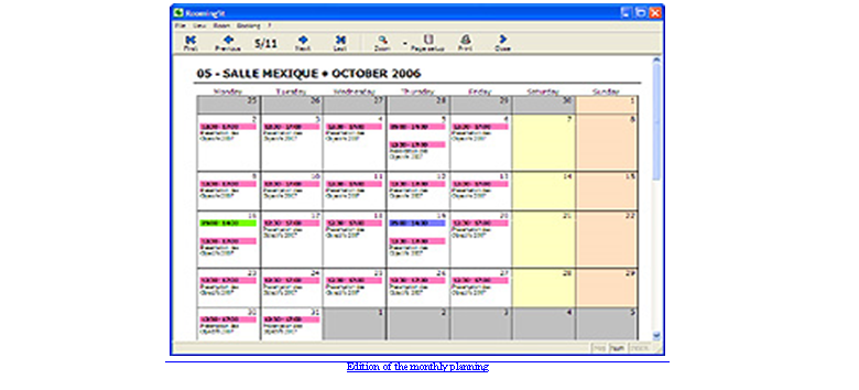 Zone de Texte: ￼
Edition of the monthly planning