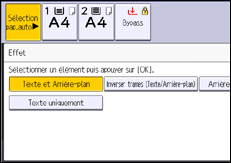 Illustration de l'écran du panneau de commande