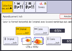Illustration de l'écran du panneau de commande