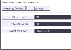 Illustration de l'écran du panneau de commande