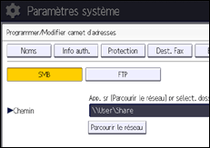 Illustration de l'écran du panneau de commande