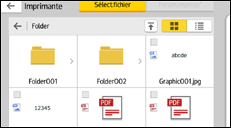 Illustration de l'écran du panneau de commande