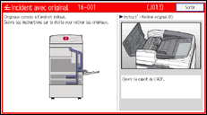 Illustration de l'écran du panneau de commande