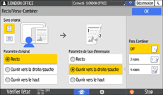 Illustration de l'écran du panneau de commande
