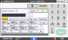 Illustration de l'écran du panneau de commande