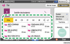 Illustration de l'écran du panneau de commande