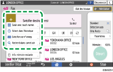 Illustration de l'écran du panneau de commande