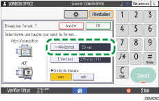 Illustration de l'écran du panneau de commande