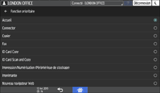 Illustration de l'écran du panneau de commande