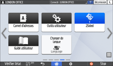 Illustration de l'écran du panneau de commande