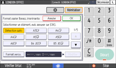 Illustration de l'écran du panneau de commande