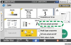 Illustration de l'écran du panneau de commande