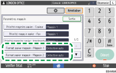 Illustration de l'écran du panneau de commande