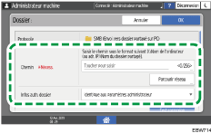 Illustration de l'écran du panneau de commande