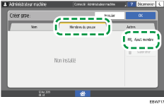 Illustration de l'écran du panneau de commande