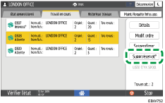 Illustration de l'écran du panneau de commande