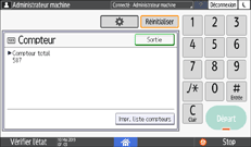 Illustration de l'écran du panneau de commande