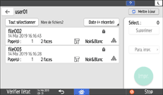 Illustration de l'écran du panneau de commande