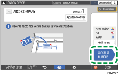 Illustration de l'écran du panneau de commande
