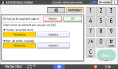 Illustration de l'écran du panneau de commande