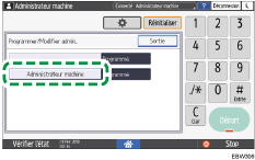 Illustration de l'écran du panneau de commande