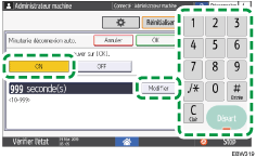 Illustration de l'écran du panneau de commande