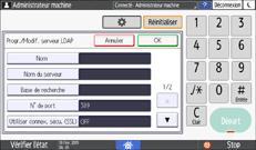 Illustration de l'écran du panneau de commande